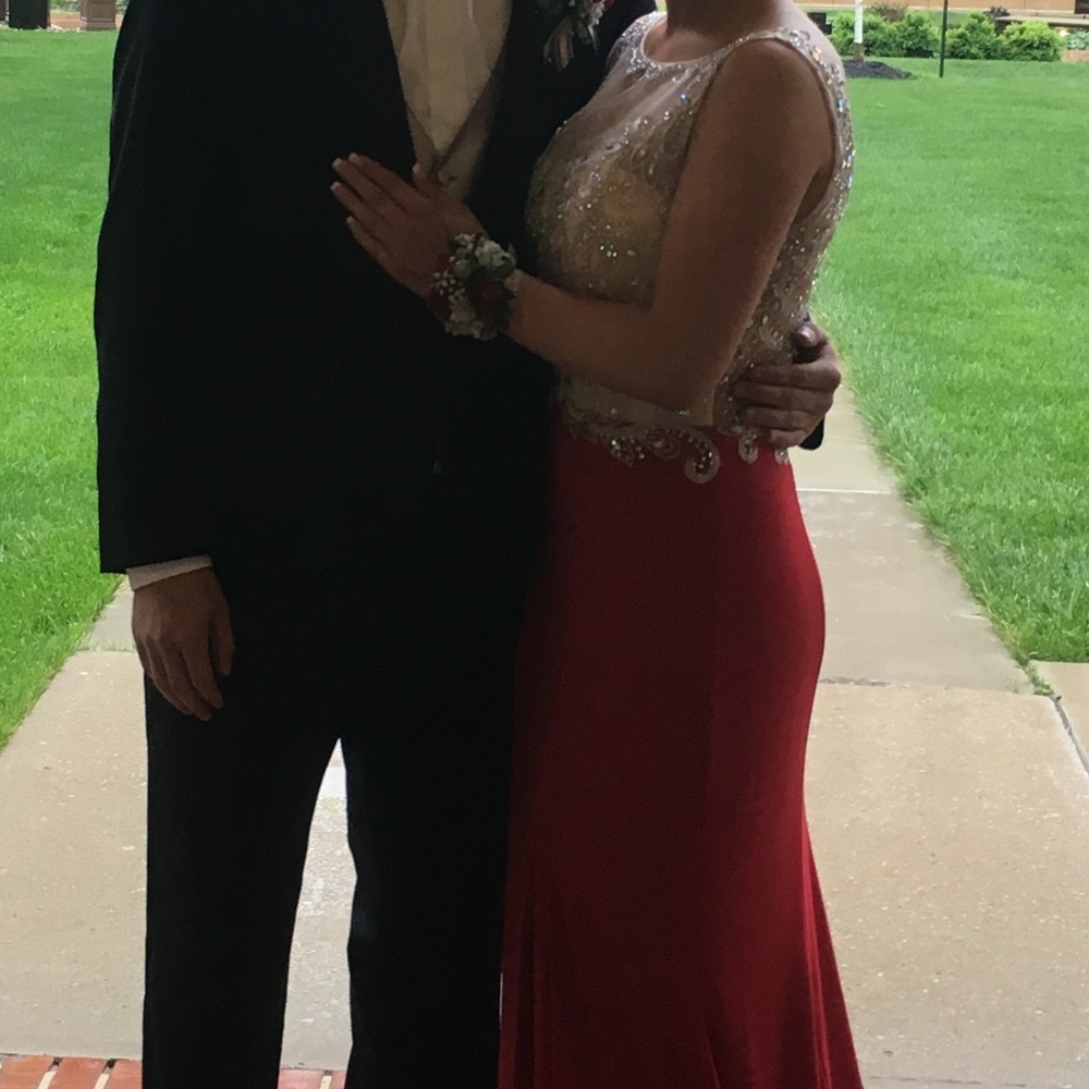 Red formal gown